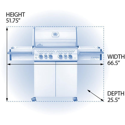 Napoleon Prestige PRO 500 4-Burner Propane Grill w/ Rotisserie & Side Burner - PRO500RSIBPSS-3