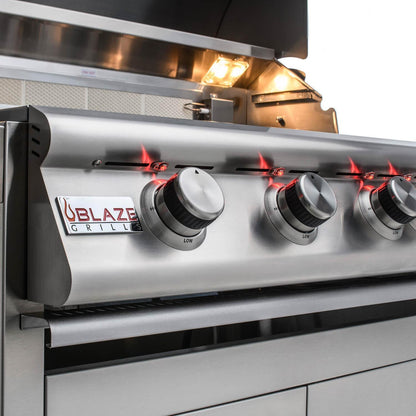 Blaze Premium LTE 40-Inch 5-Burner Natural Gas Grill w/ Rear Infrared Burner & Grill Lights