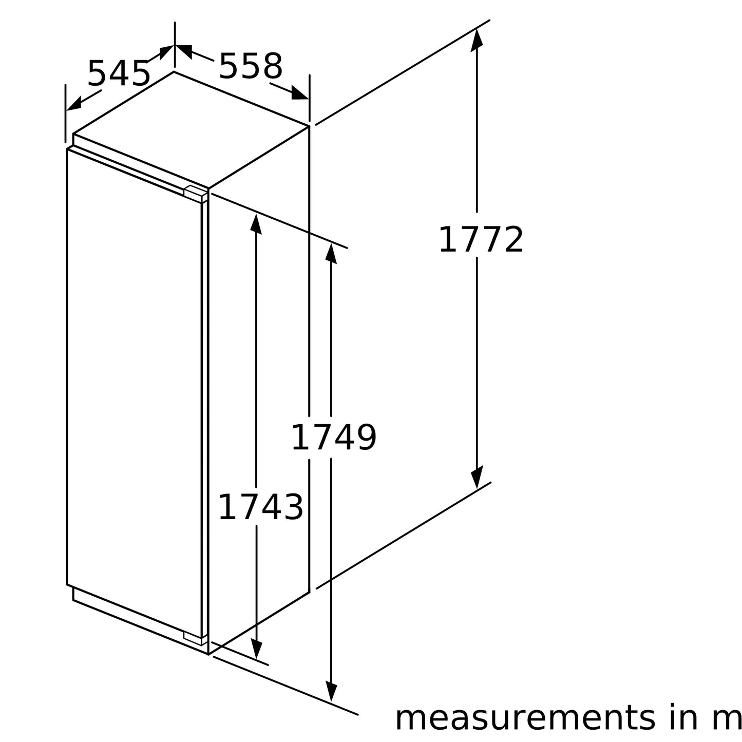 Series 6 177.2 x 55.8 cm flat hinge