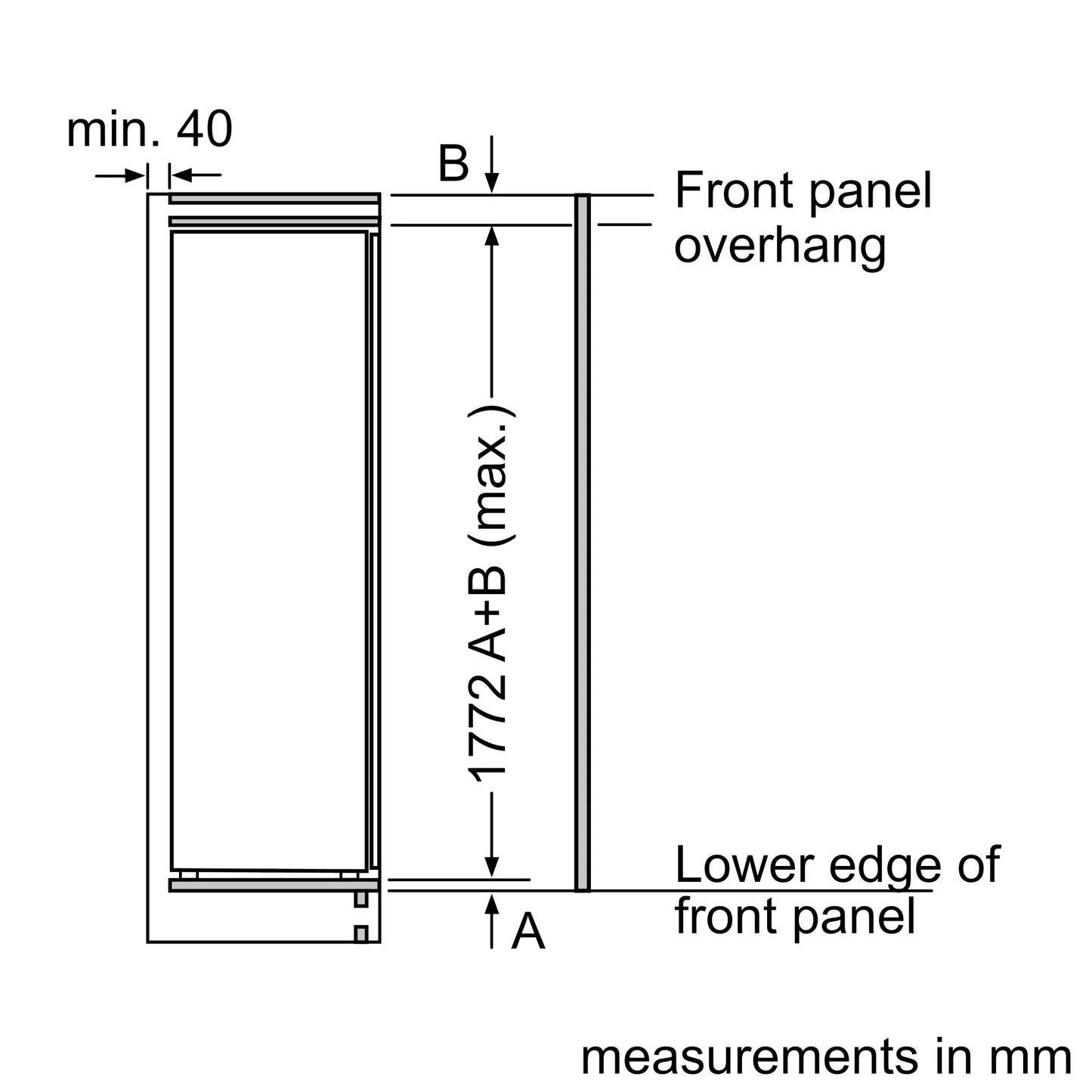 Series 6 177.2 x 55.8 cm flat hinge